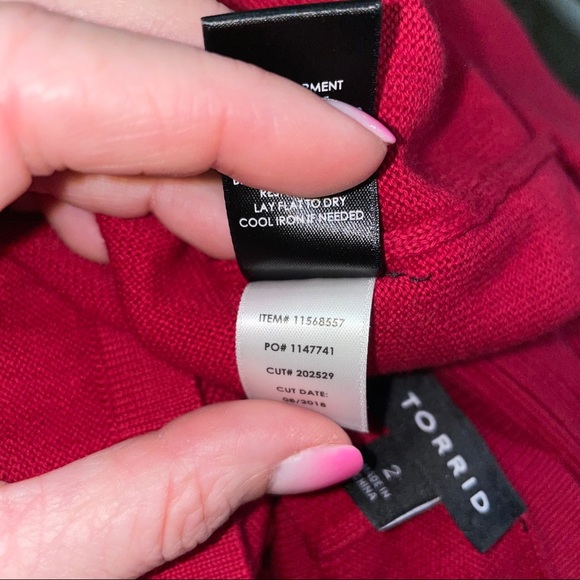 Torrid Cherry Lattice Waist Sweater Dress Size 2X - Picture 5 of 5